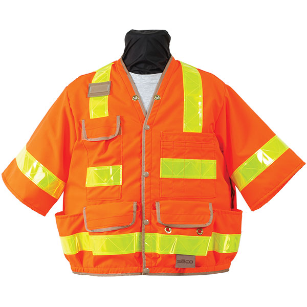 8368 Gilet utilitaire de sécurité, ANSI/SIEA Classe 3 - XXXL (60-62) - Flo  Orange - SECO Manufacturing